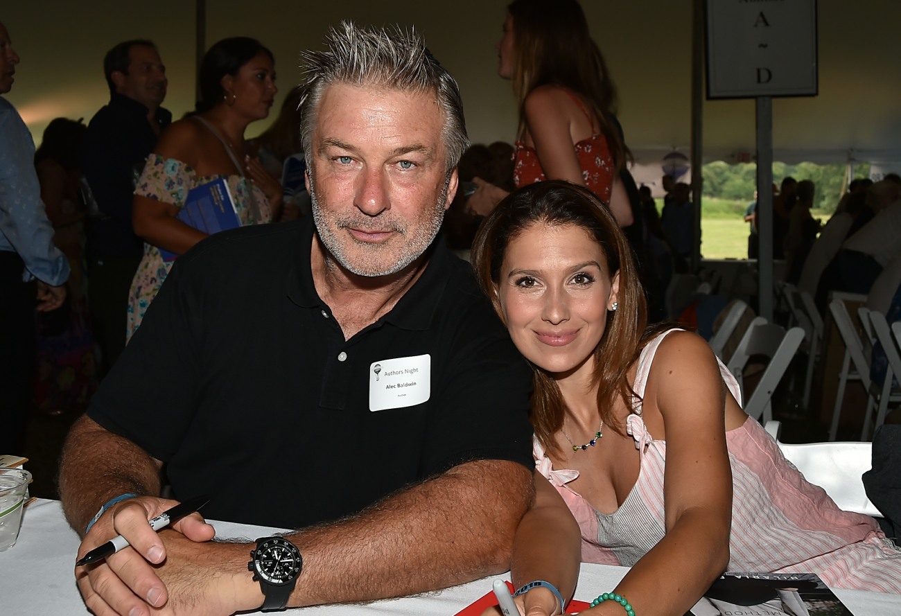 Alec and Hilaria Baldwin attend the East Hampton Library's Authors Night in Amagansett