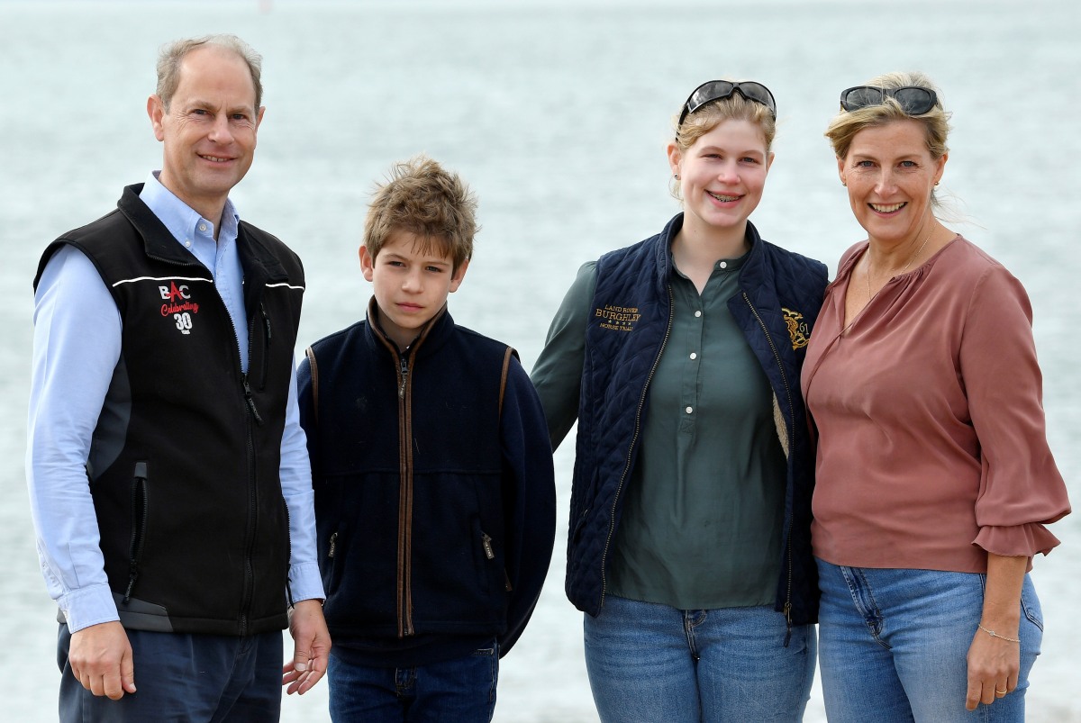 Britain's Prince Edward and Sophie, Countess of Wessex, take part in the Great British Beach Clean in Southsea