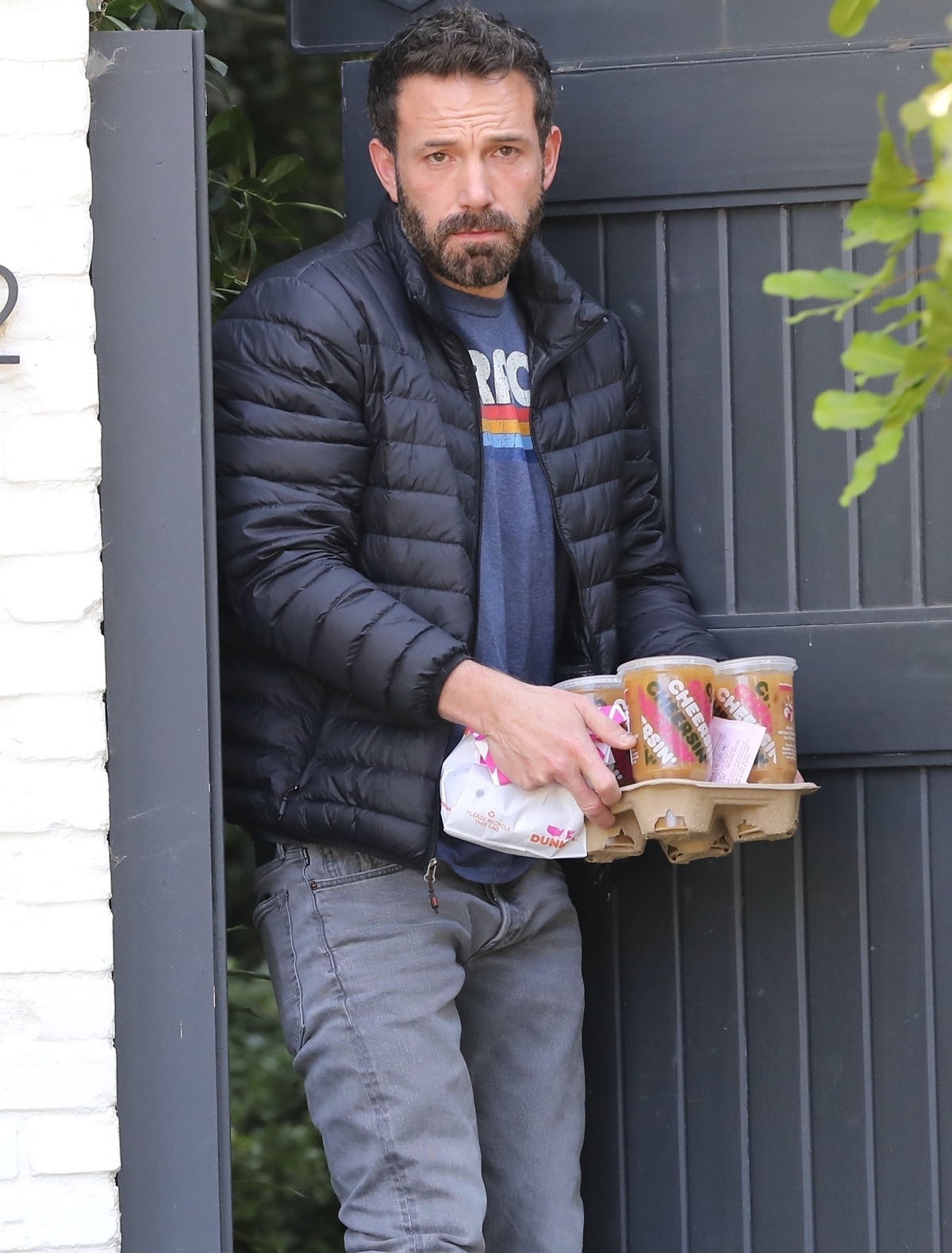 Ben Affleck pictured picking up his favorite coffee delivery!