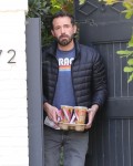 Ben Affleck pictured picking up his favorite coffee delivery!