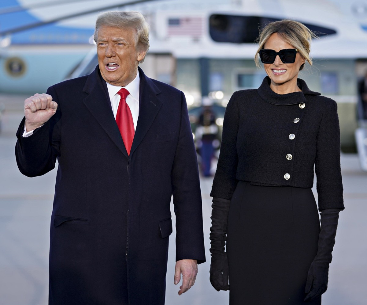 Trump leaves the White House on his last day as President of the United States