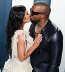 Kim Kardashian West and Kanye West arrive at the 2020 Vanity Fair Oscar Party held at the Wallis Ann...