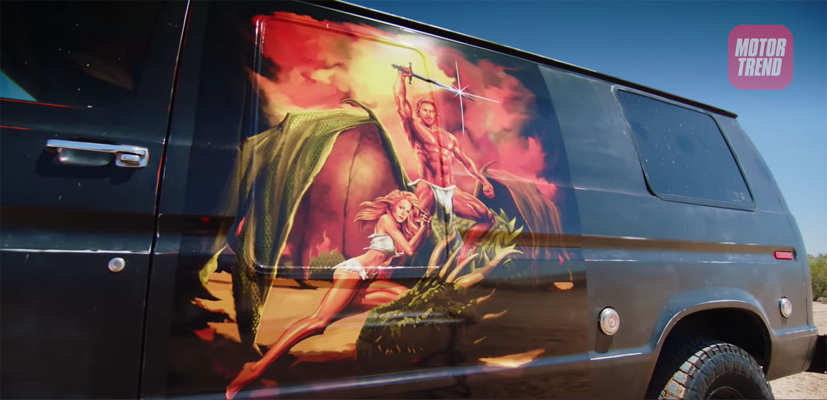 Dax premiered a mural on his van for that show which is an old school airbu...