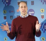 Britain's Prince William delivers a speech, during the launch of the Heads Up Weekends, in London, Wednesday, Feb. 5, 2020. The prince who is President of the Football Association (FA), attended a special event in London to launch The Heads Up Weekends, wh