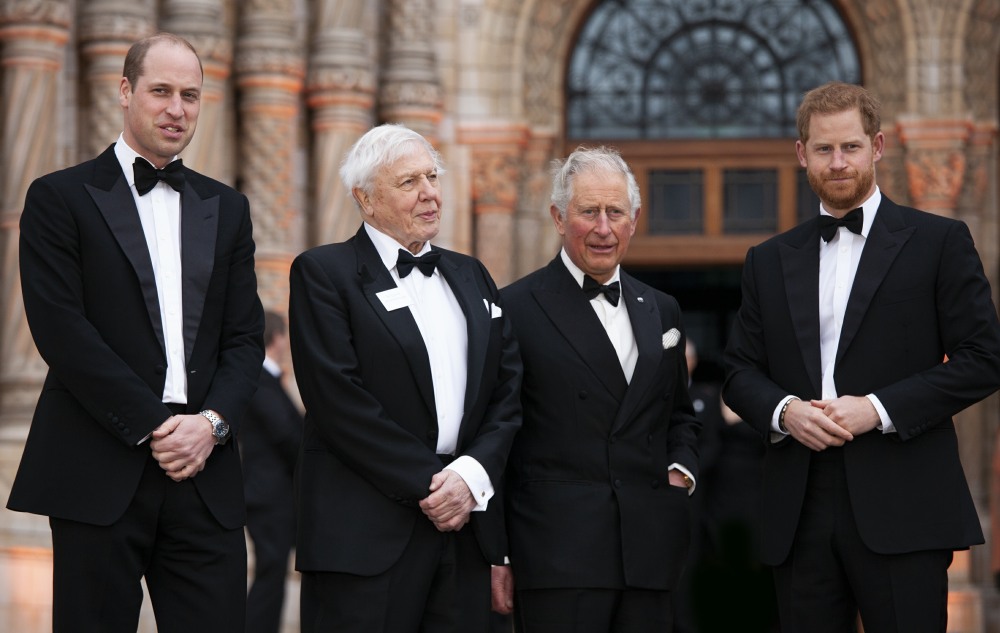 Prince Charles, HRH Prince William and HRH Prince Harry with Sir