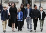 Angelina Jolie and the kids visit the Louvre Museum