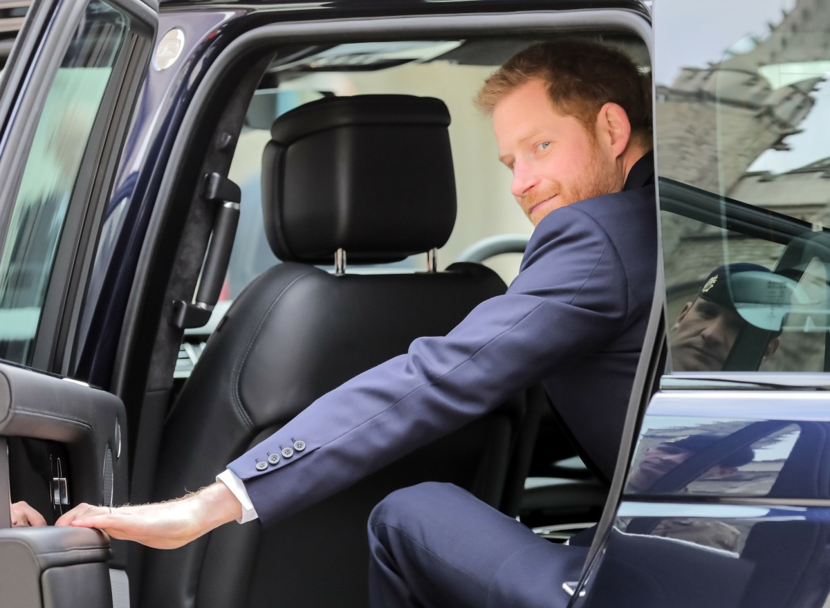 HRH Prince Harry, The Duke of Sussex closing the car door following his attendance at the twelfth annual Lord Mayor?Äôs Big Curry Lunch in aid of the three National Service Charities: ABF The Soldiers?Äô Charity, the Royal Navy and Royal Marines Charity a