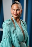 Chrissy Teigen arrives at the 2020 Vanity Fair Oscar Party held at the Wallis Annenberg Center for t...
