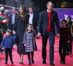 The Cambridge Family attend a special Christmas Pantomime performance at London's Palladium Theatre