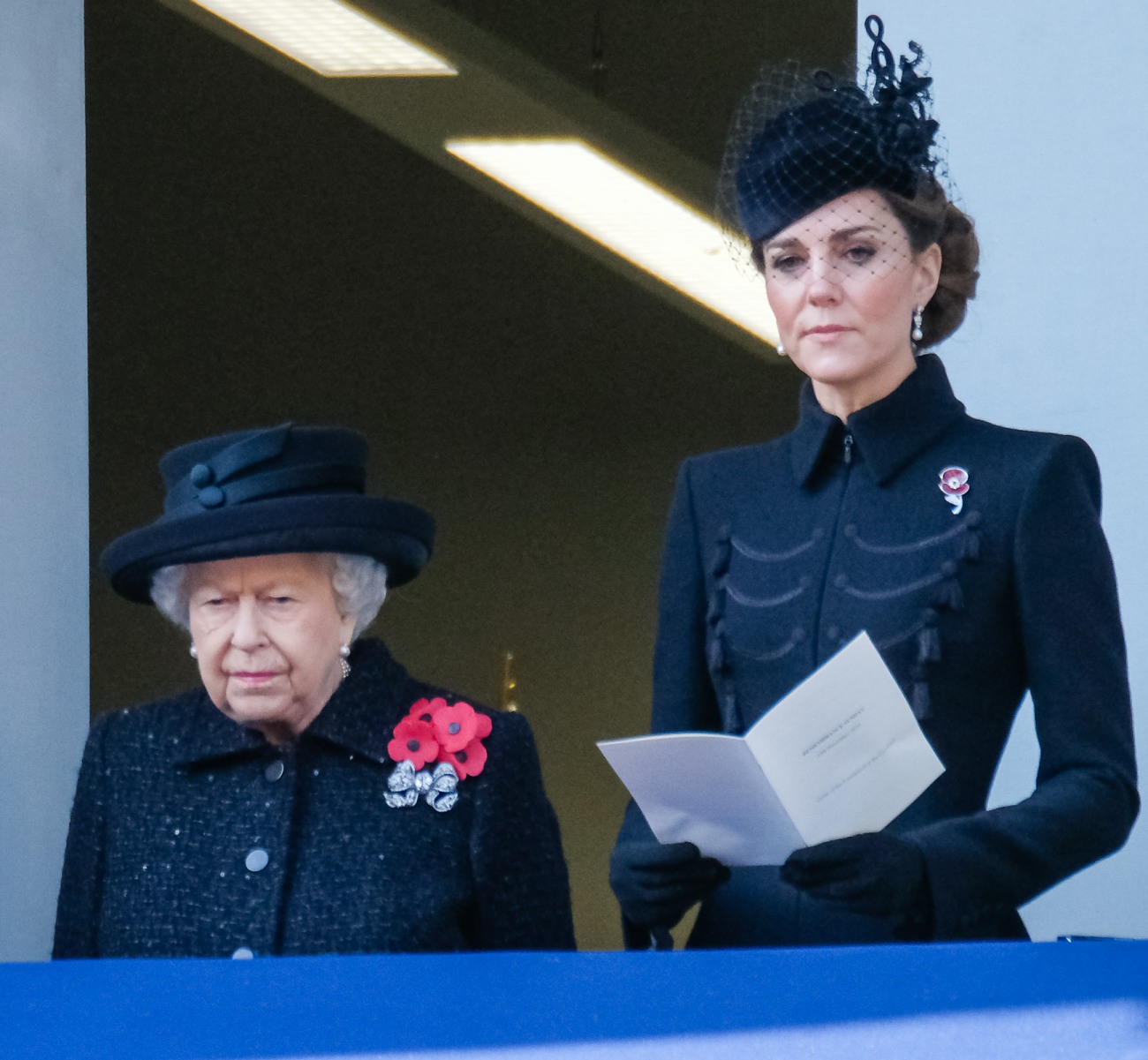Her Majesty The Queen, HRH The Duchess of Cornwall and HRH The Duchess of Cambridge attends the National Service of Remembrance at the Cenotaph on Sunday 10 November 2019