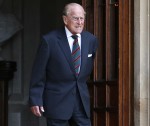 Britain's Prince Philip (R), Duke of Edinburgh arrives for the transfer of the Colonel-in-Chief of The Rifles ceremony at Windsor castle in Windsor on July 22, 2020. - Britain's Prince Philip, Duke of Edinburgh will step down from his role as Colonel-in-C