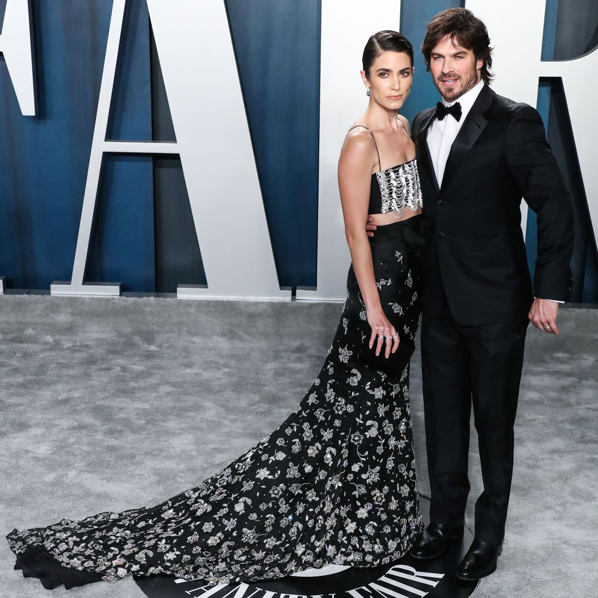 Nikki Reed and Ian Somerhalder arrive at the 2020 Vanity Fair Oscar Party held at the Wallis Annenbe...