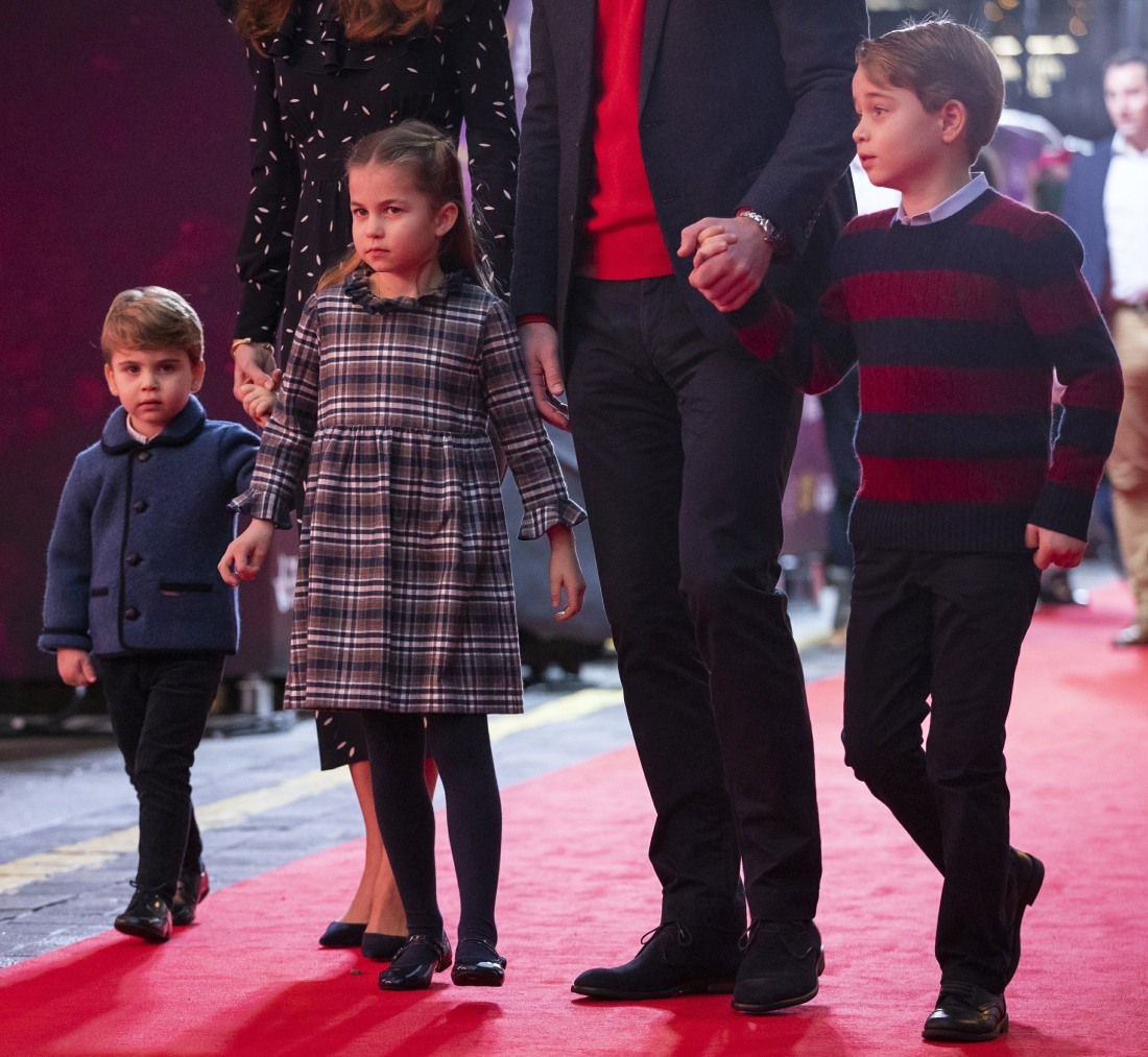The Cambridge Family attend a special Christmas Pantomime performance at London's Palladium Theatre