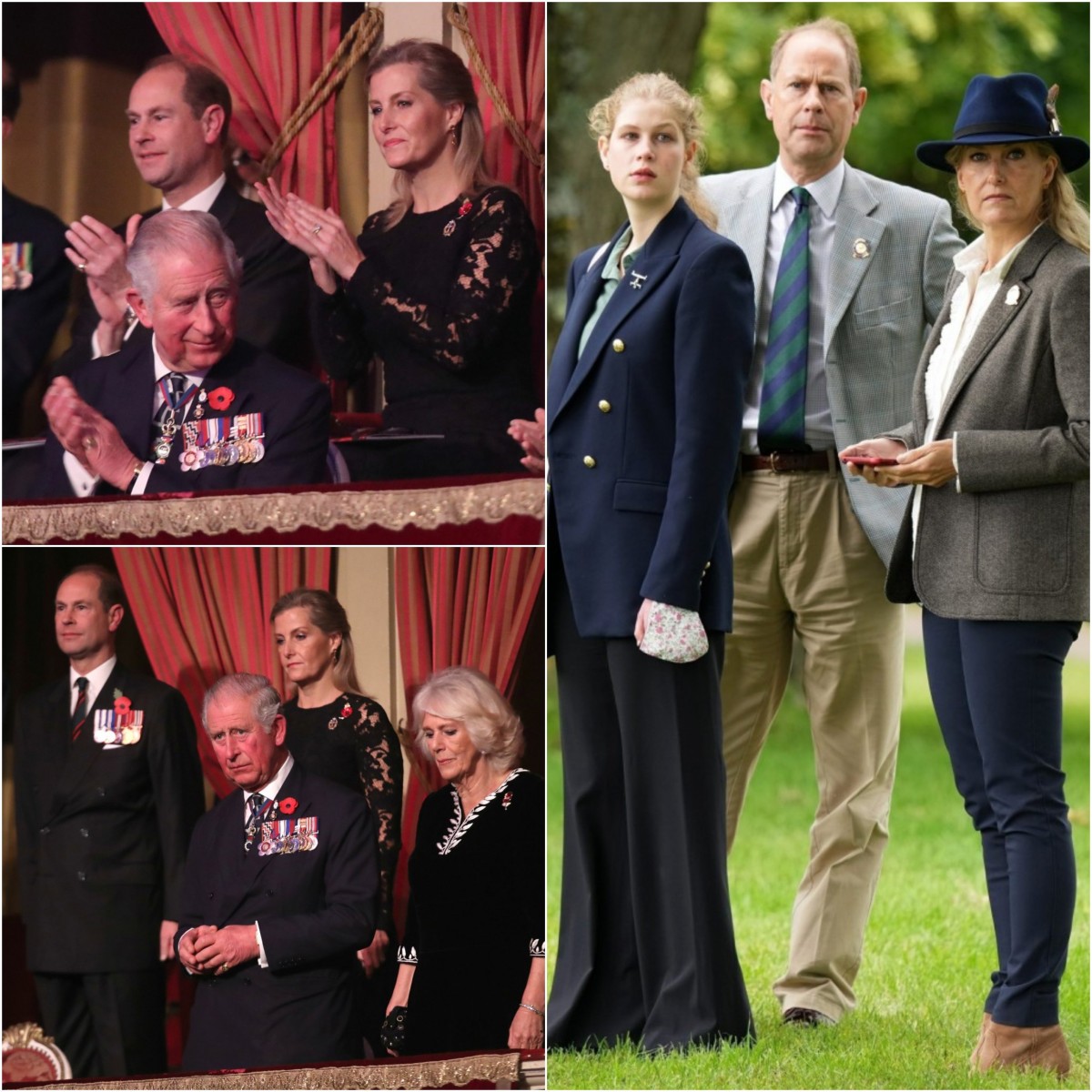 Collage of Prince Charles with the Wessexes