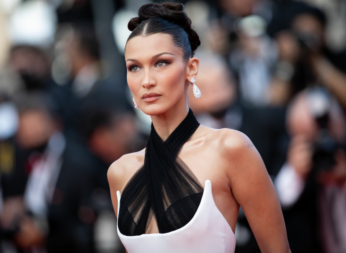 Bella Hadid attends the "Annette" screening and opening ceremony during the 74th annual Cannes Film Festival on July 06, 2021 in Cannes, France.