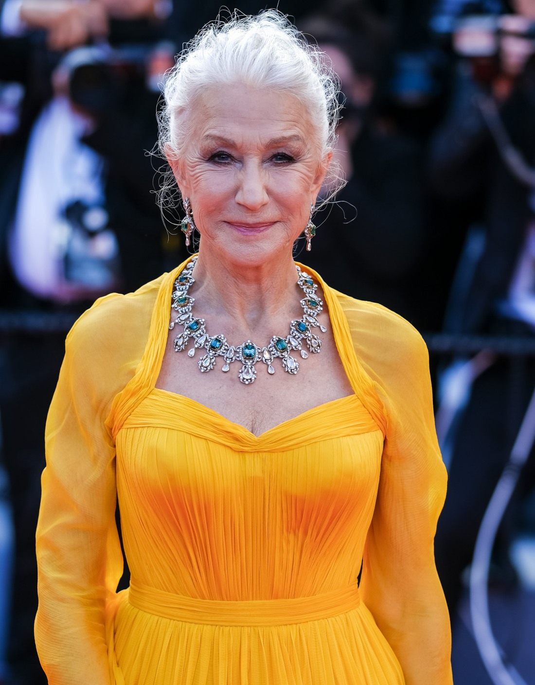 Helen Mirren poses at the Red Carpet for the Opening Night Film - Annettee during the 74th Cannes International Film Festival on Tuesday 6 July 2021