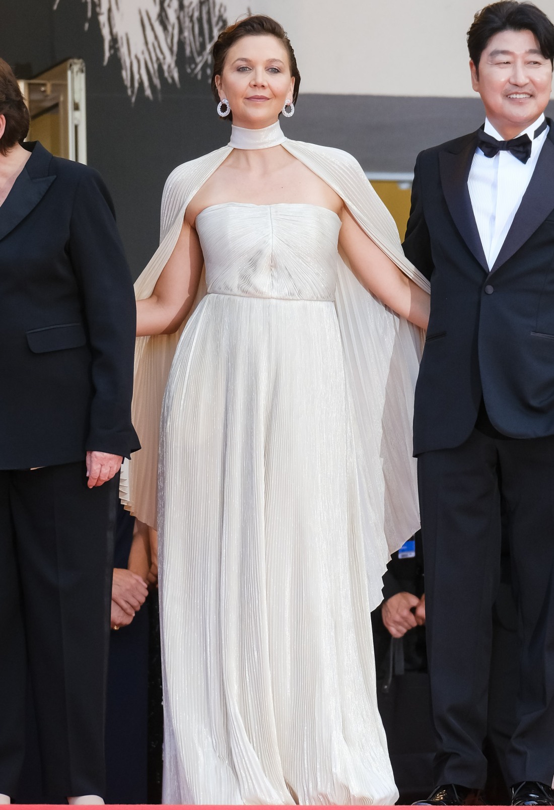 Maggie Gyllenhaal poses at the Red Carpet for the Opening Night Film - Annettee during the 74th Cannes International Film Festival on Tuesday 6 July 2021