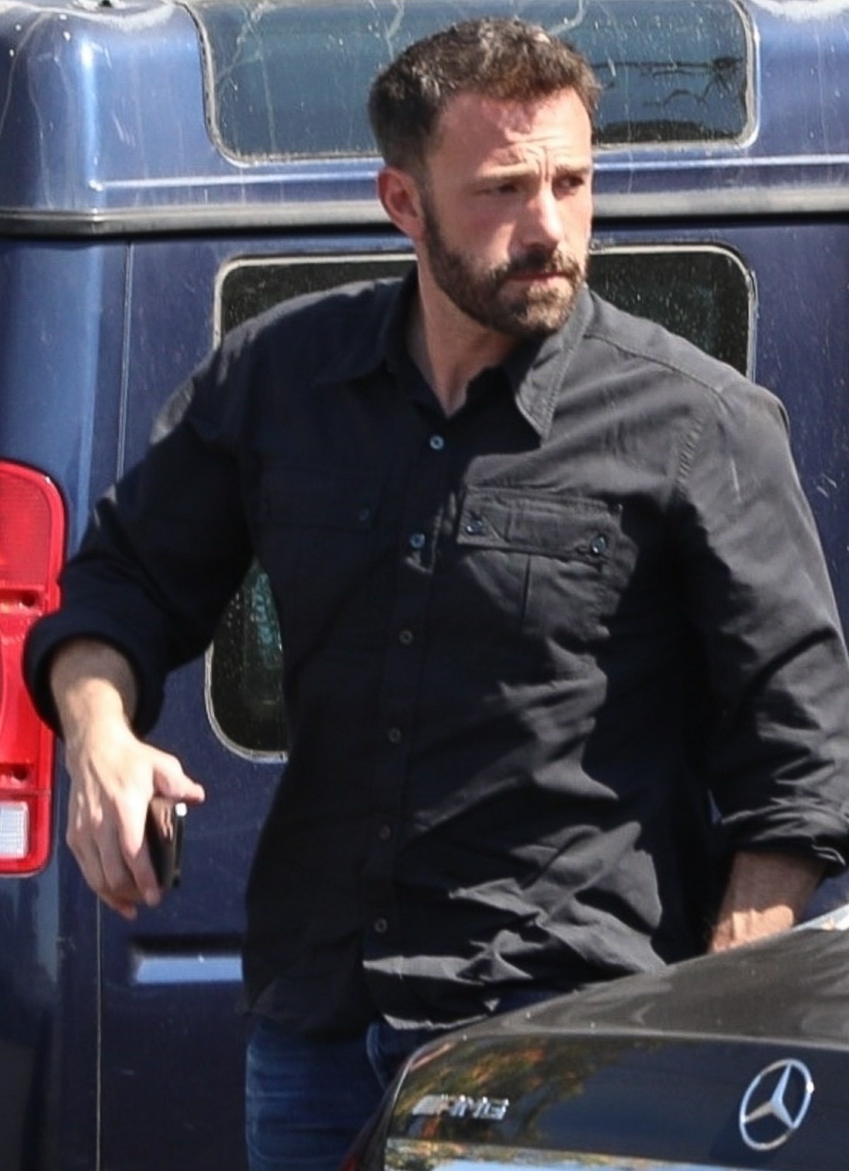 Ben Affleck pictured arriving at Gentle Giant Studios in Burbank