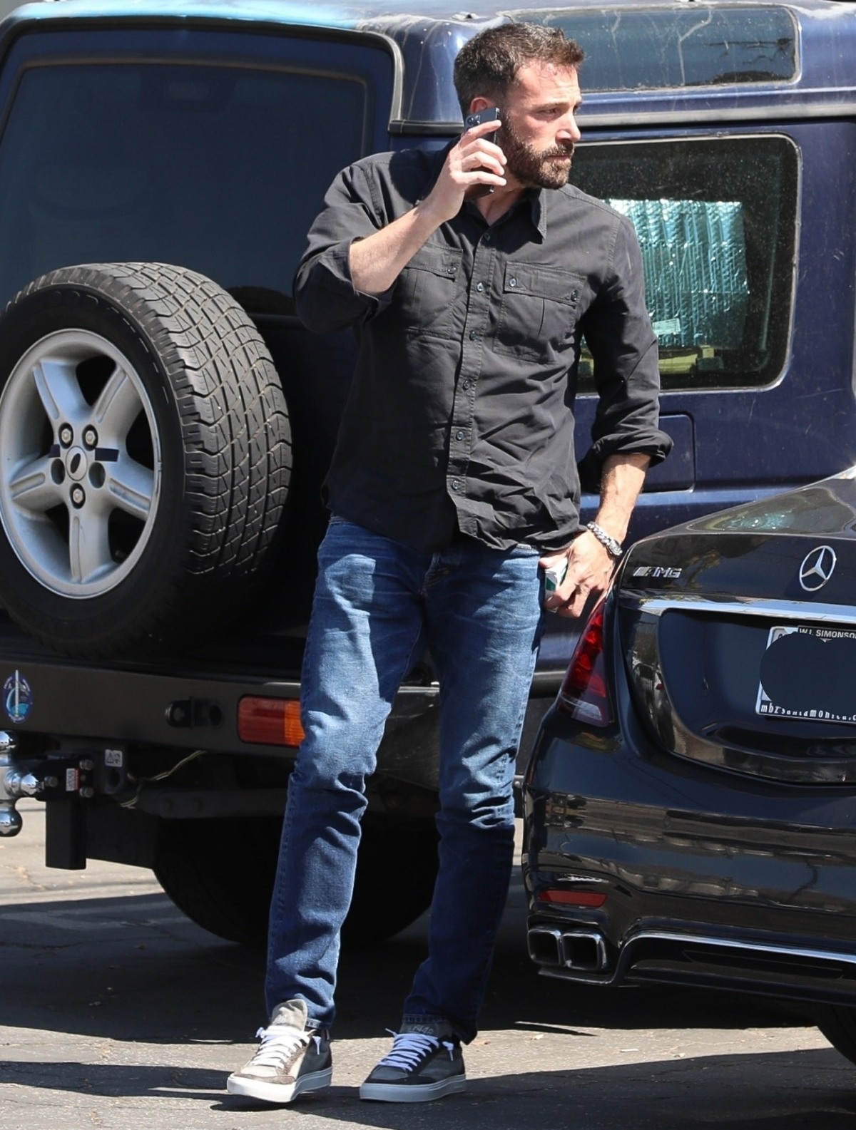 Ben Affleck pictured arriving at Gentle Giant Studios in Burbank