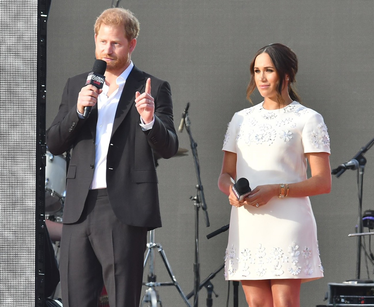Prince Harry and Meghan Markle speak at the 2021 Global Citizen Live Festival