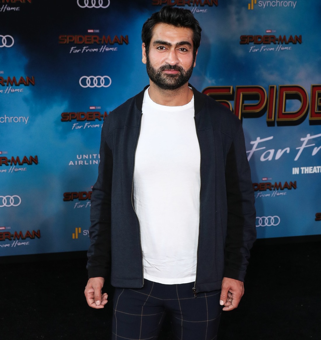 Kumail Nanjiani arrives at the Los Angeles Premiere Of Sony Pictures' 'Spider-Man Far From Home' held at the TCL Chinese Theatre IMAX on June 26, 2019 in Hollywood, Los Angeles, California, United States.