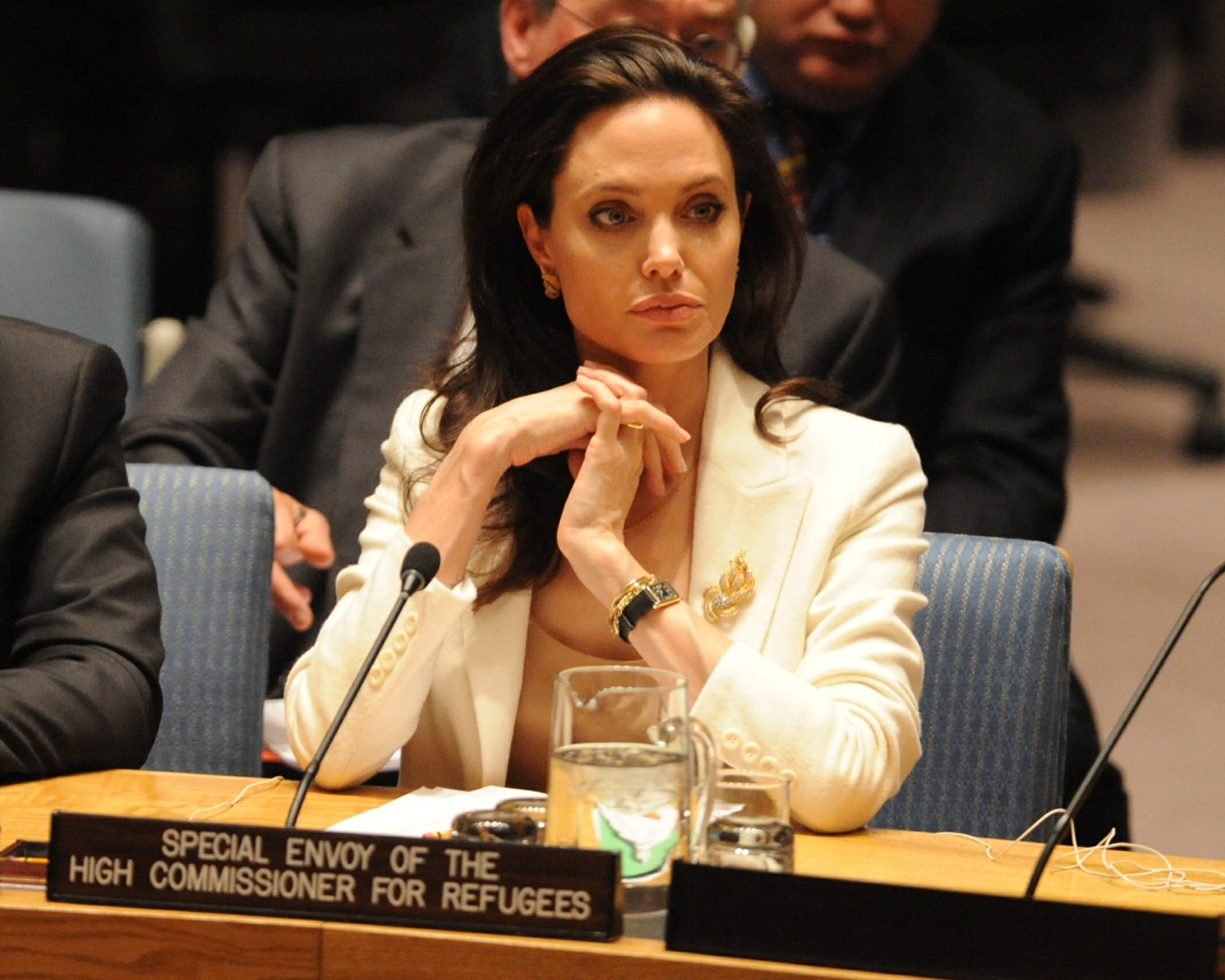 **** NO WEB USE UNTIL APRIL 25th 10 AM EST **** Angelina Jolie makes a powerful speech criticizing the lack of effort over the crisis in Syria during United Nations Security Council meeting in New York City