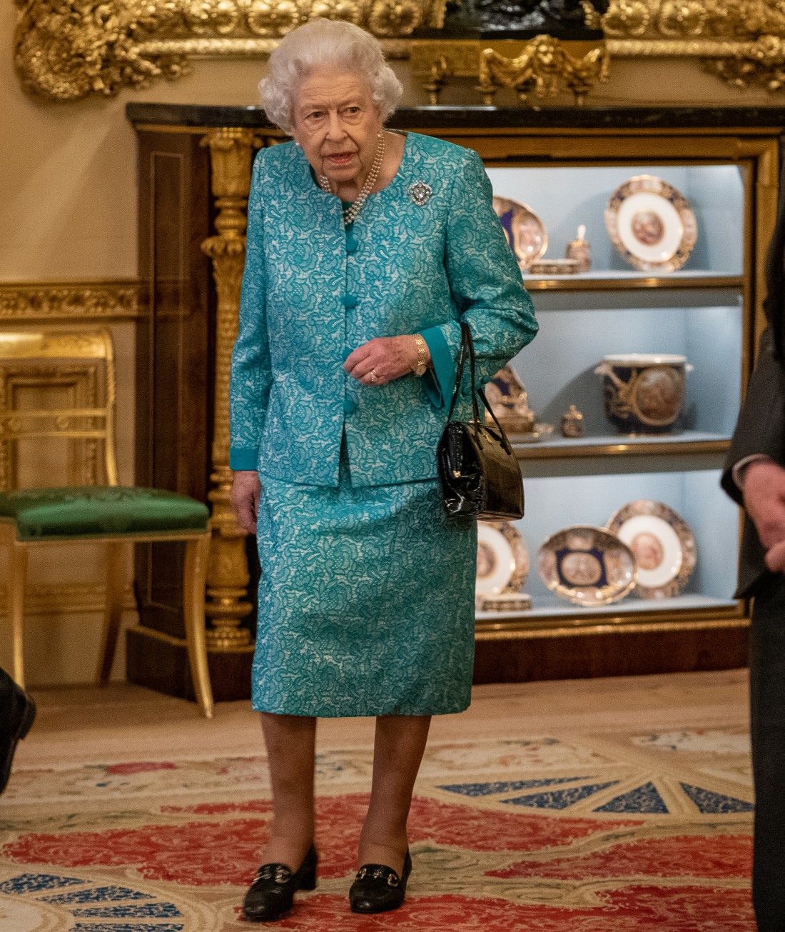 Queen Elizabeth II hosts a reception for international business and investment leaders at Windsor Castle to mark the Global Investment Summit.