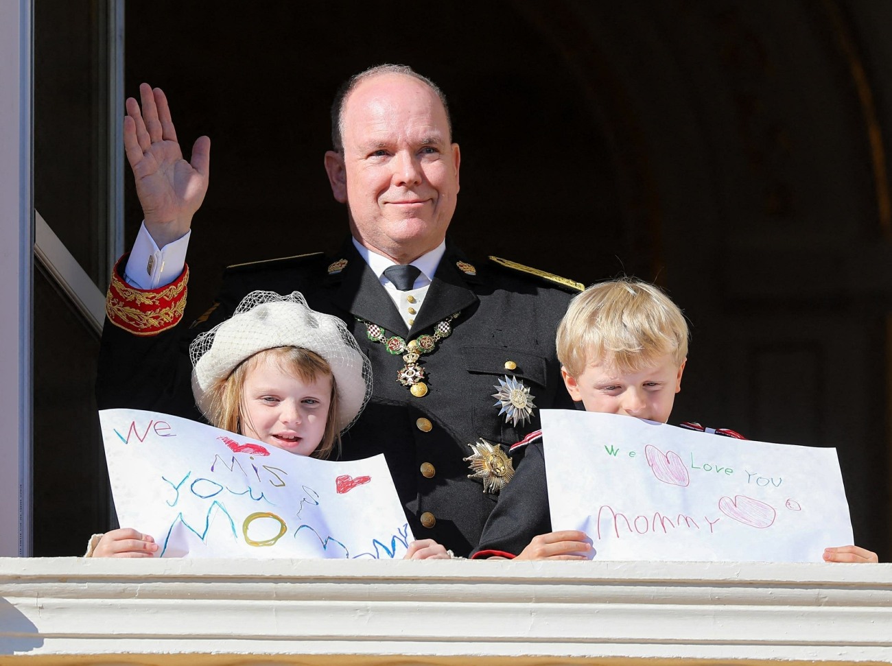 The princely family on the balcony during Monaco's national day