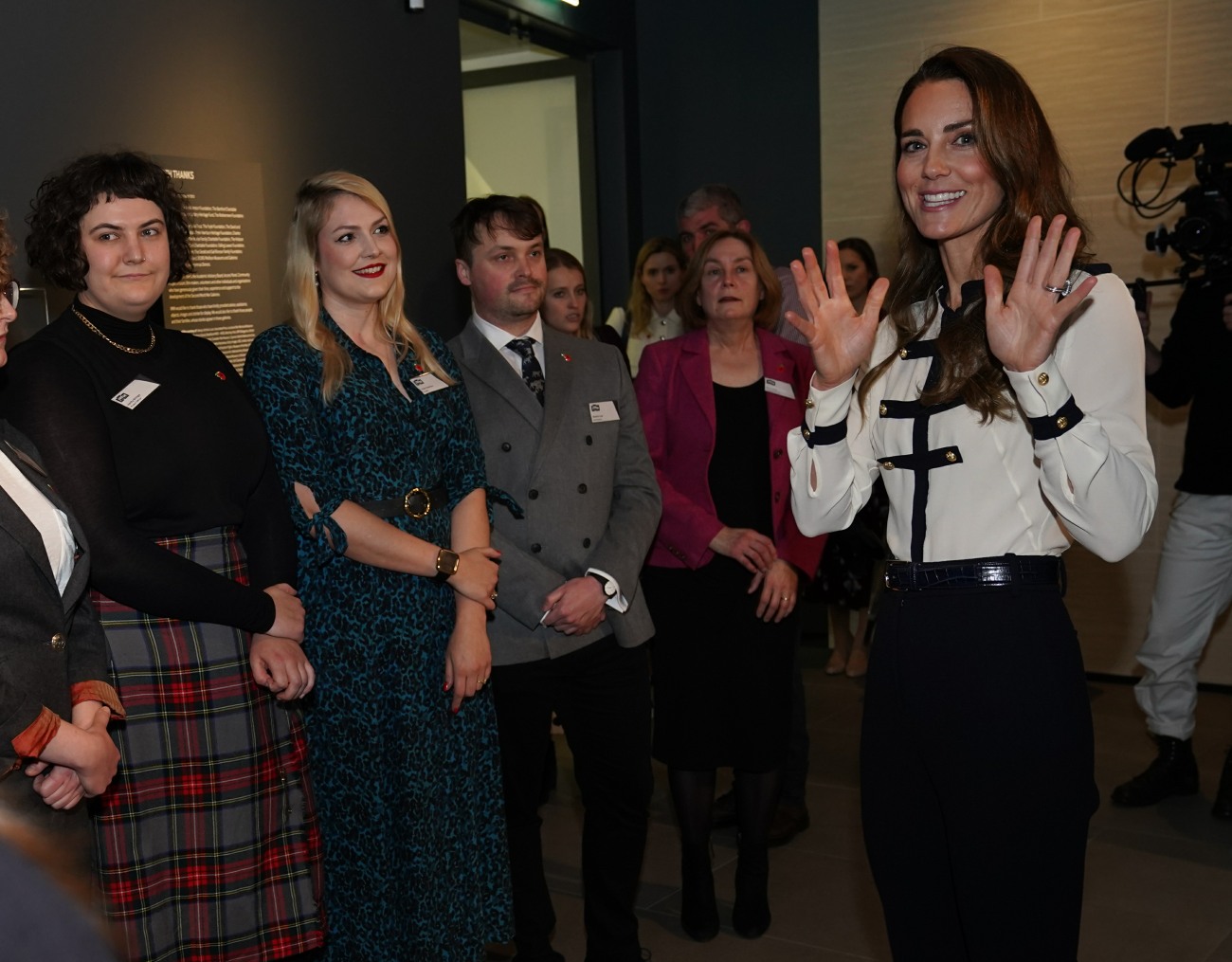 The Duchess of Cambridge visited the Imperial War Museum (IWM) London.and   officially opened two new galleries, The Second World War Galleries and The Holocaust Galleries. She  also viewed the exhibition Generations: Portraits of Holocaust Survivors
