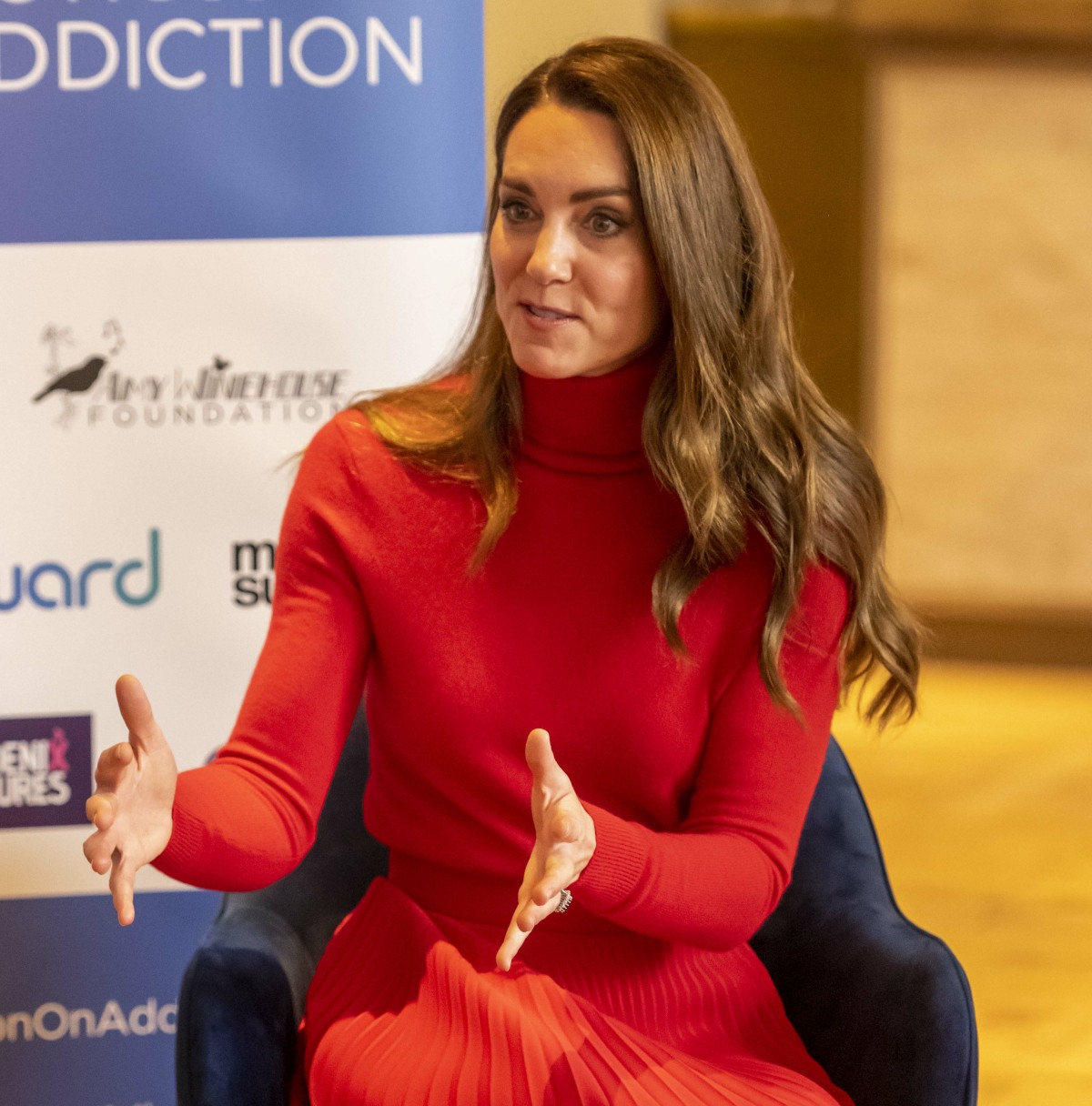 The Duchess of Cambridge making a keynote speech to launch "Taking Action on Addiction" campaign.