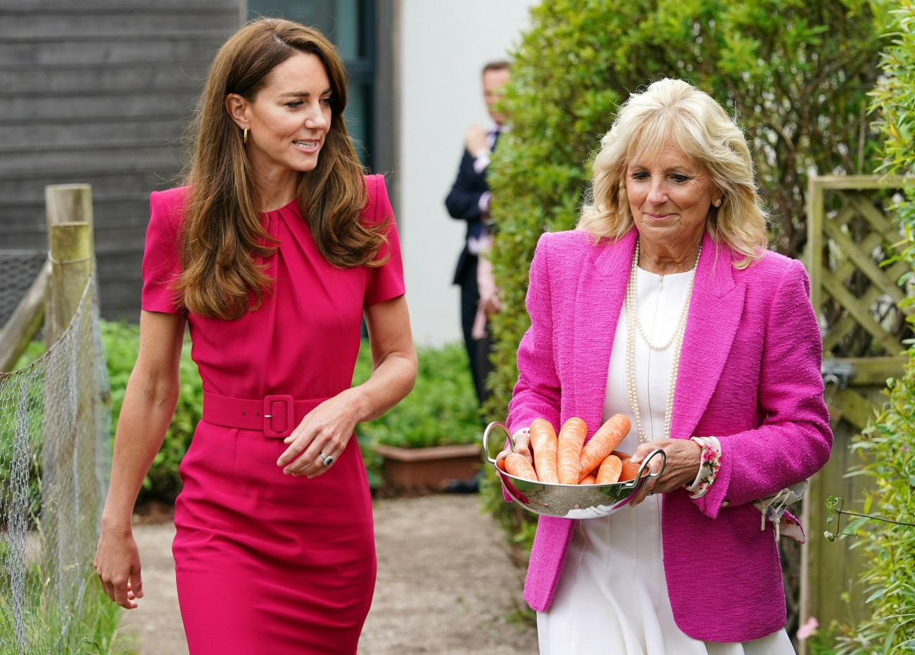 Catherine Duchess of Cambridge and First Lady Dr. Jill Biden Visit Connor Downs Academy