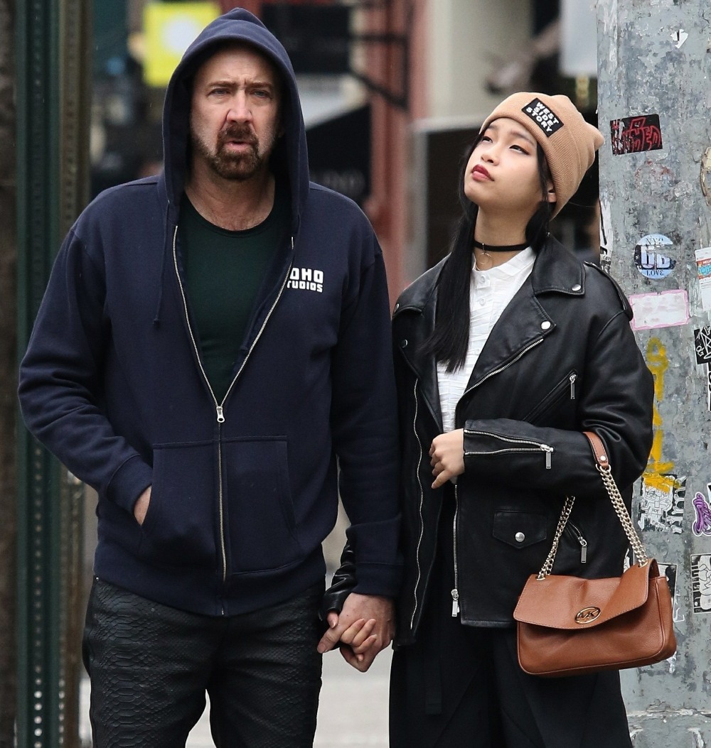 Nicolas Cage and girlfriend Riko Shibata use hand sanitizer amid Coronavirus outbreak in NYC