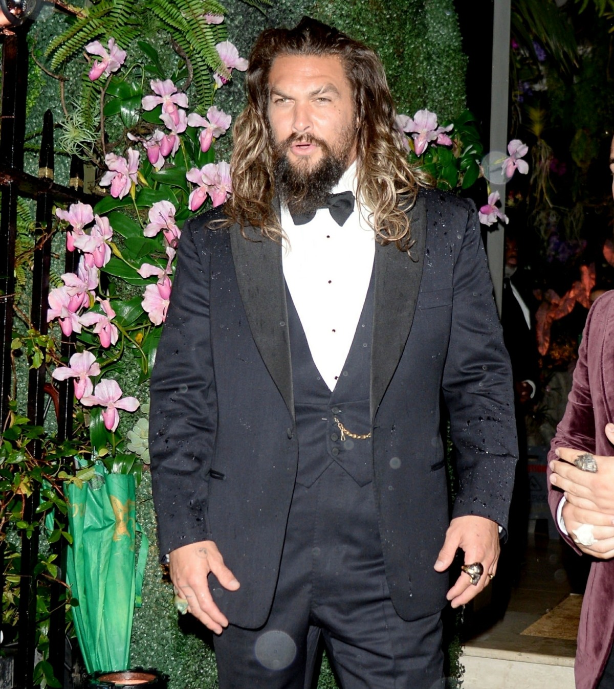 Jason Momoa and Emma Weymouth are pictured arriving at the James Bond's 'No Time To Die' World Film afterparty in London