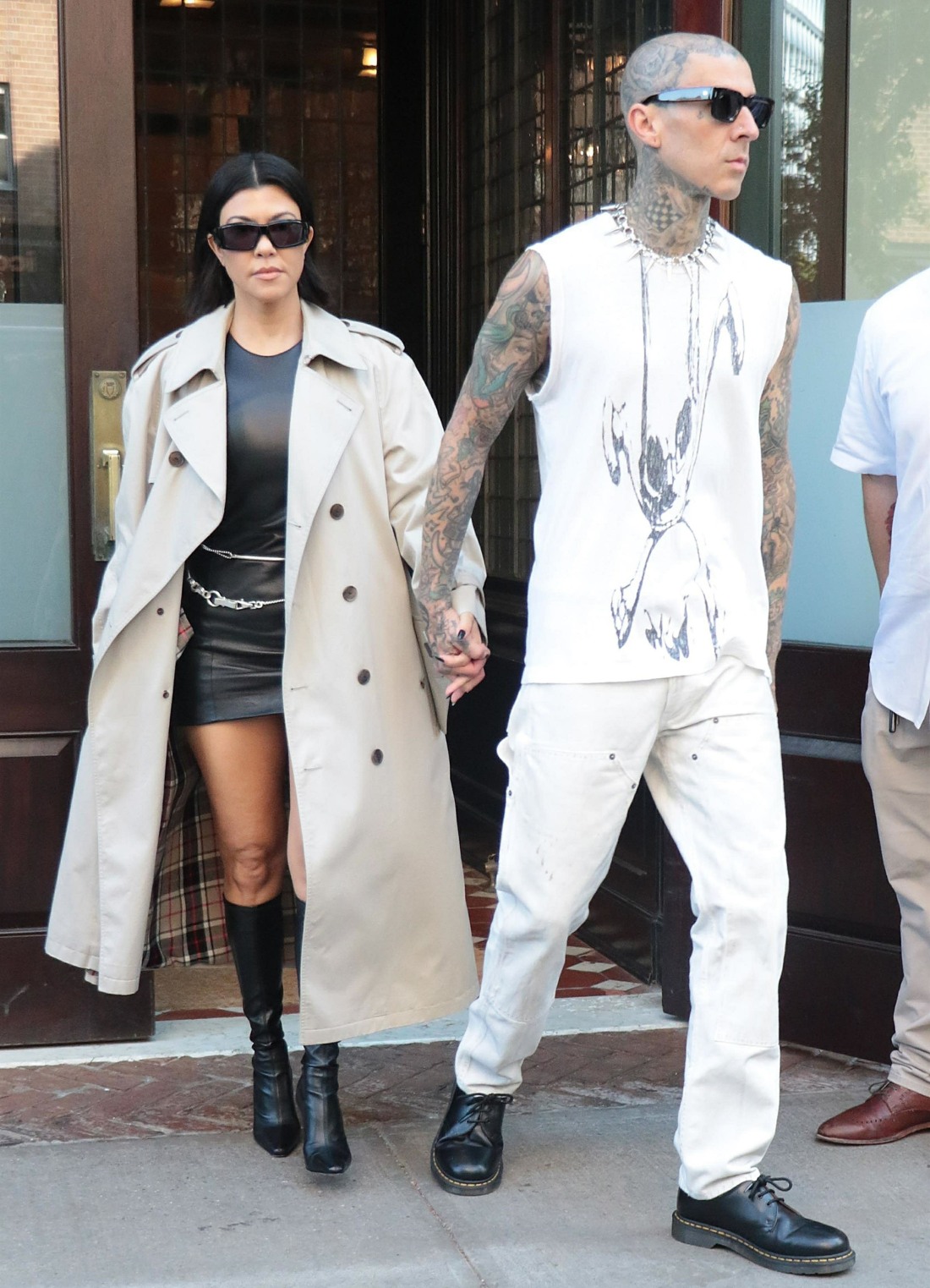 Kourtney Kardashian and Travis Barker leave The Greenwich Hotel