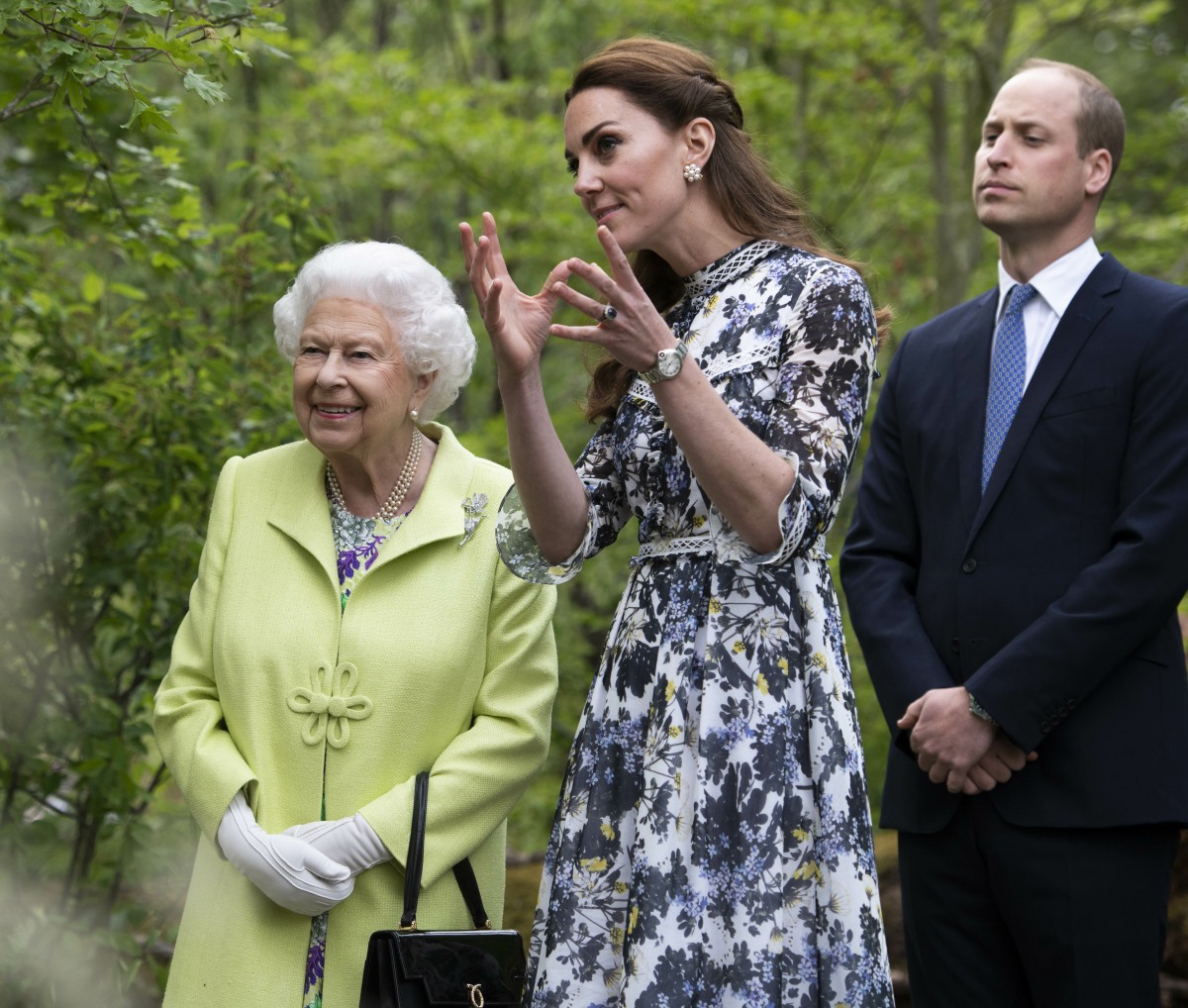 HRH The Queen visiting is shown around 'Back to Nature' by the Duke and Duchess of Cambridge
