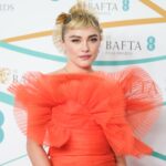 şirret | Florence Pugh, BAFTA'larda özel yapım Nina Ricci giydi: turuncu giydiğine sevindin mi???