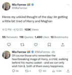 şirret | Mia Farrow, Prens Harry ve William hakkında: "Sadece bu iki çocuğun birlikte olmasını istiyorum"