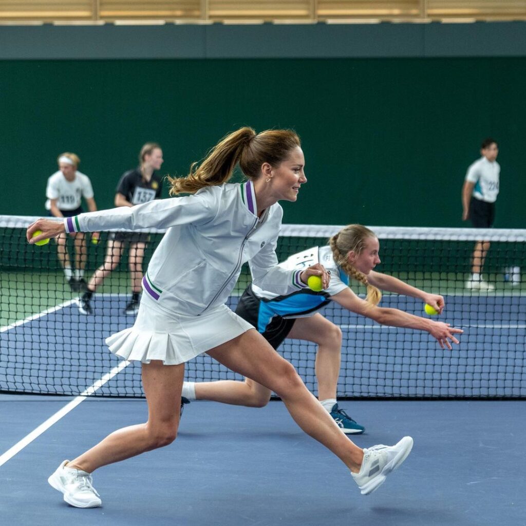 Princess Kate got to play tennis with Roger Federer at Wimbledon.