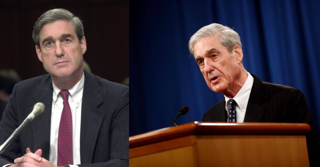 Photos of Robert Mueller in 2001 and in 2019