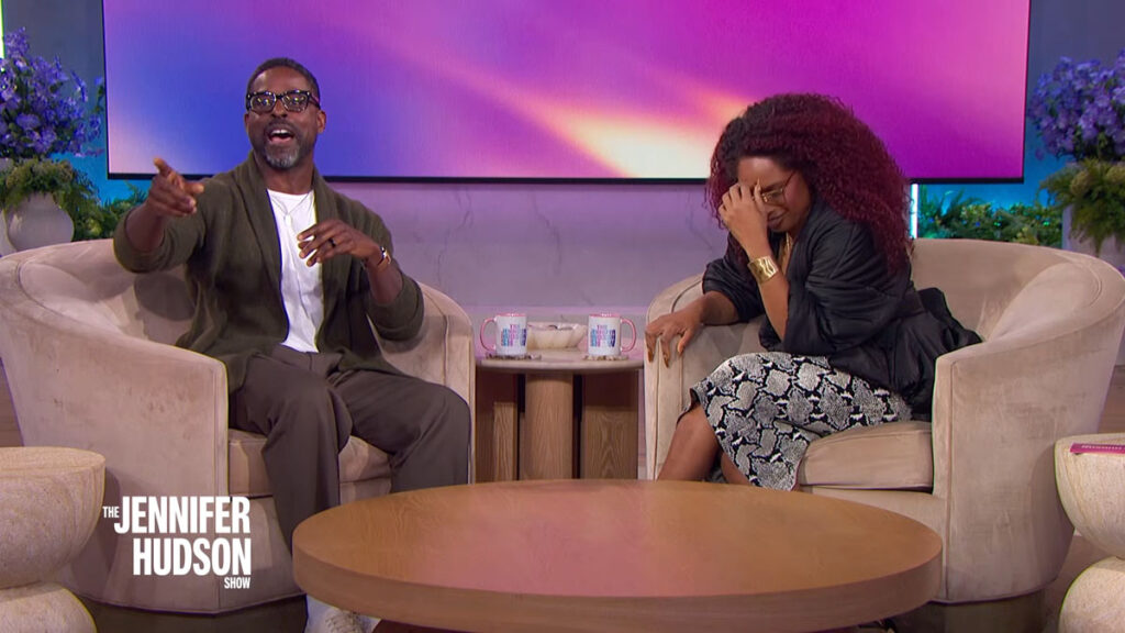 Sterling K. Brown on the Jennifer Hudson Show, she is doubled over laughing