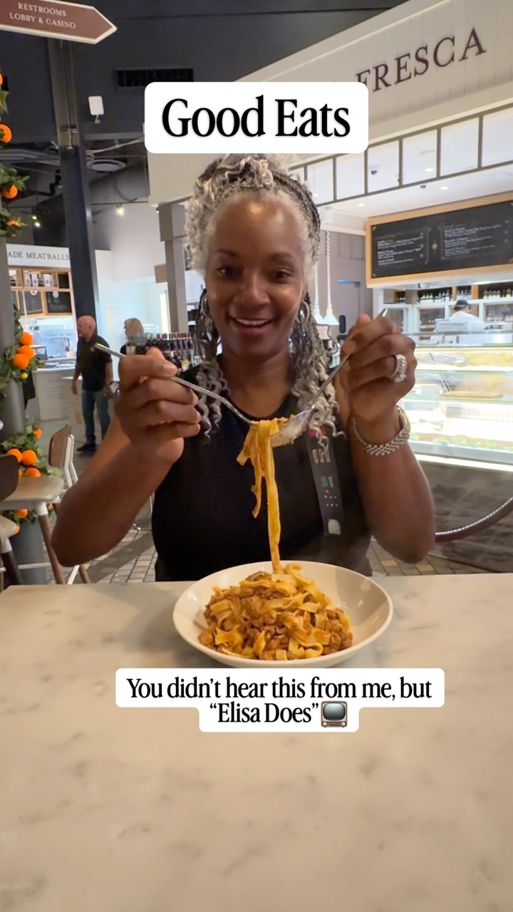 Screenshot from Instagramof Elisa eating Pasta