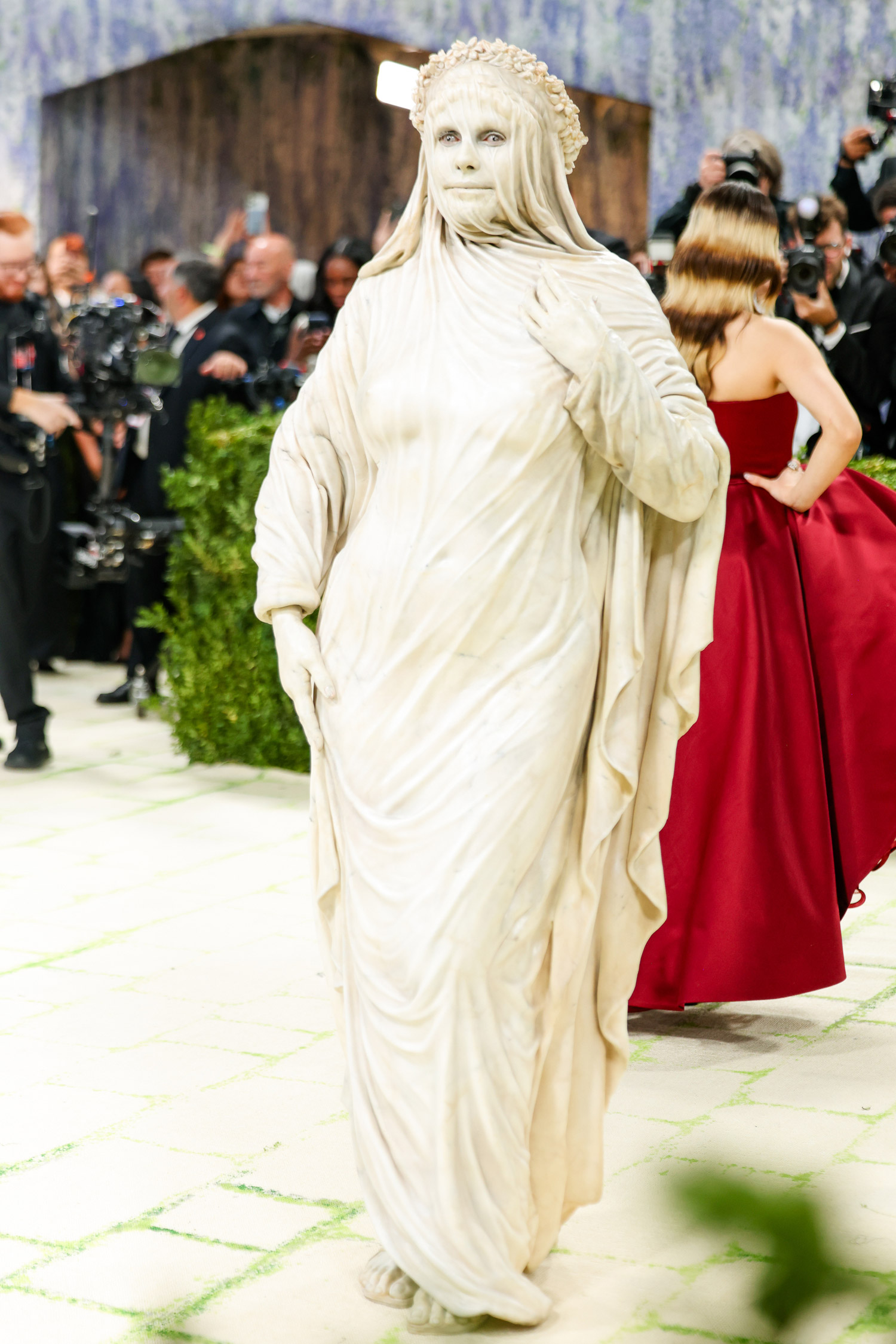 Heidi Klum as a statue at the Met Gala