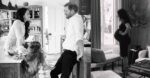 Two black and white photos taken from inside Frogmore, one of Harry and Meghan looking at each other and another of pregnant Meghan in silhouette looking out the window
