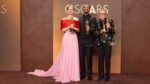 Jessie Buckley, Michael B. Jordan and Amy Madigan pose backstage with their Oscars during the 98th Oscars at Dolby Theatre at Ovation Hollywood on Sunday, March 15, 2026.