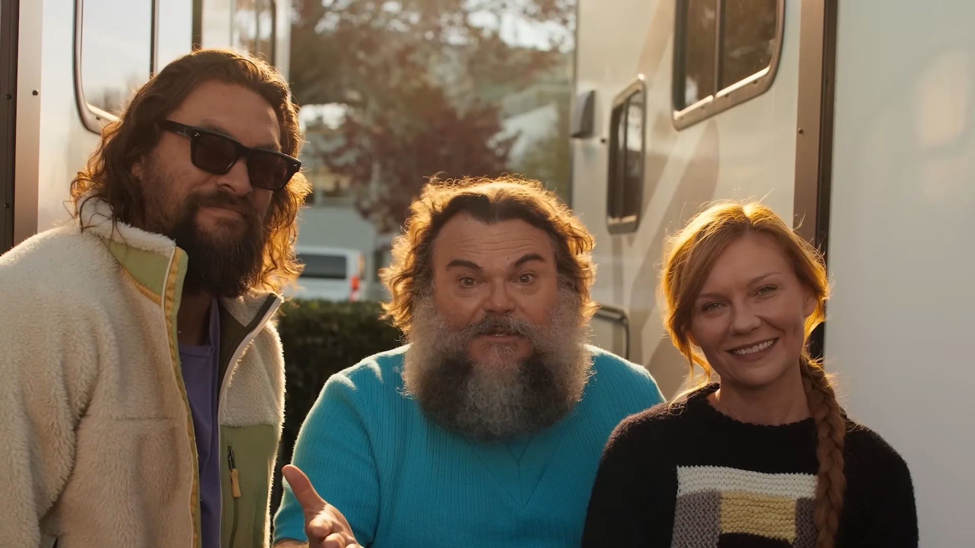 Jason Momoa, Jack Black and Kirsten Dunst in a Screenshot from YouTube Video "A MINECRAFT MOVIE SQUARED"| Minecraft LIVE – May 2026