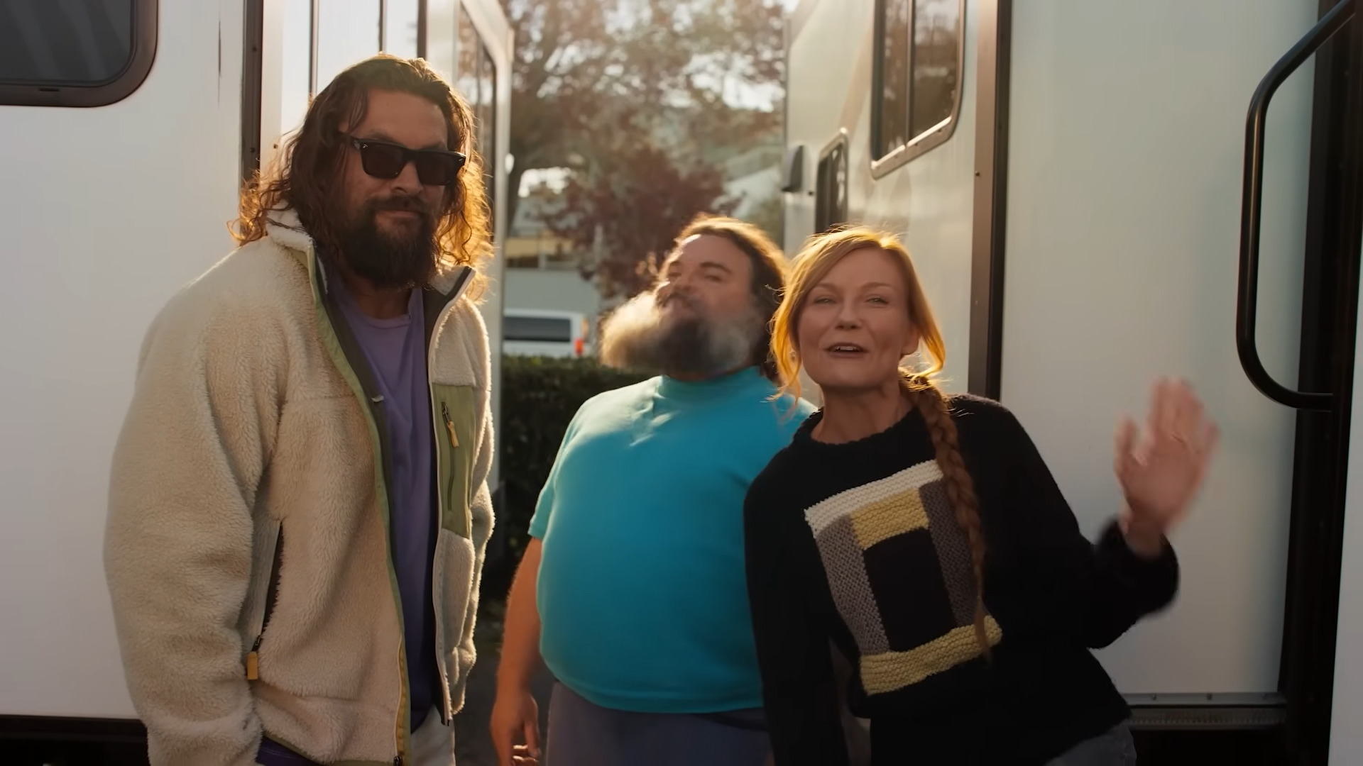 Jason Momoa, Jack Black and Kirsten Dunst in a Screenshot from YouTube Video "A MINECRAFT MOVIE SQUARED"| Minecraft LIVE – May 2026