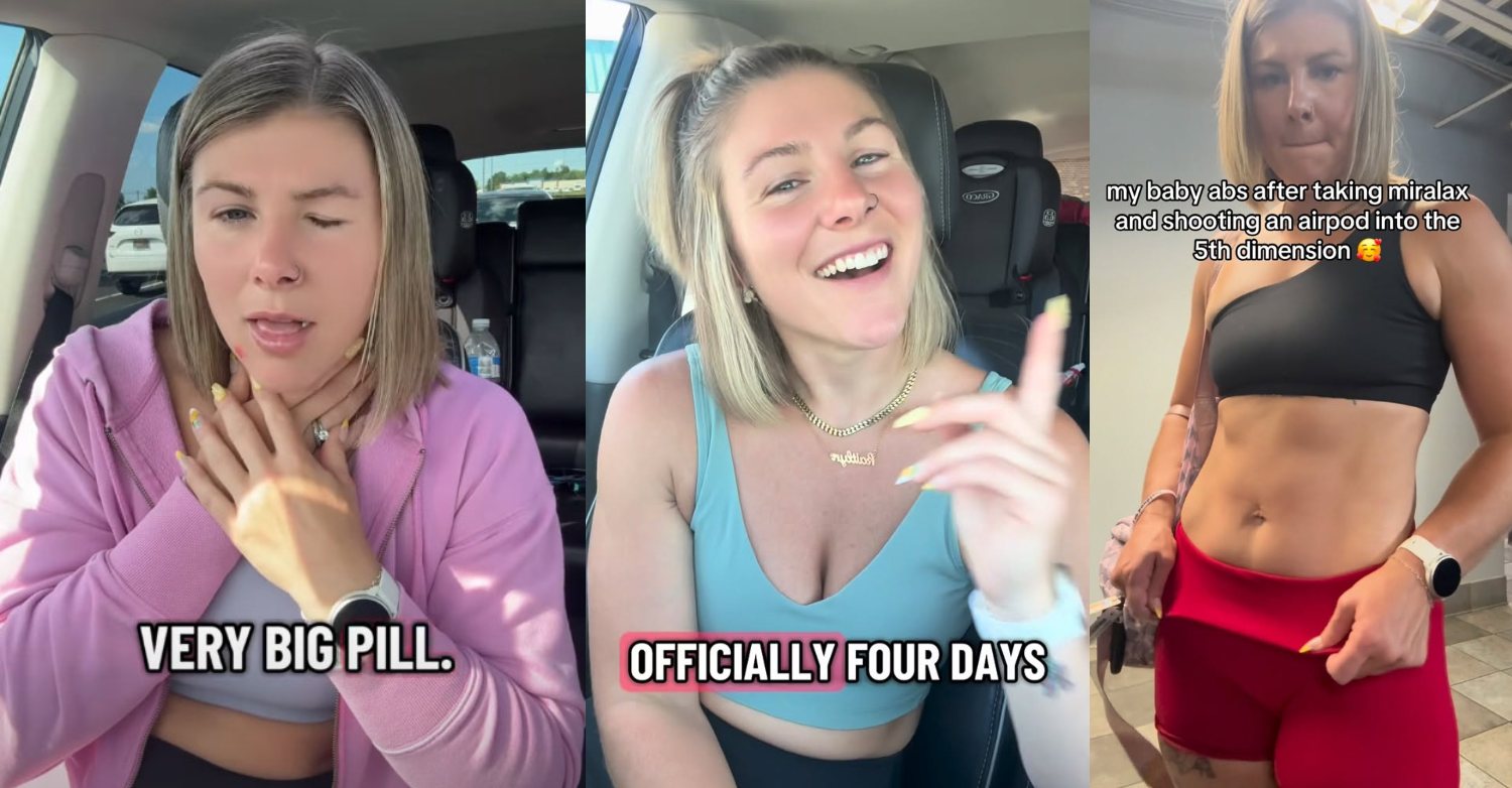 Three Photos of Kaitlyn Moseder from her Instagram stories about swalling an AirPod