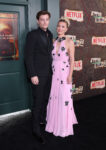 Jake Bongiovi and Millie Bobby Brown attend the Netflix Enola Holmes 2 Premiere on October 27, 2022 in New York City