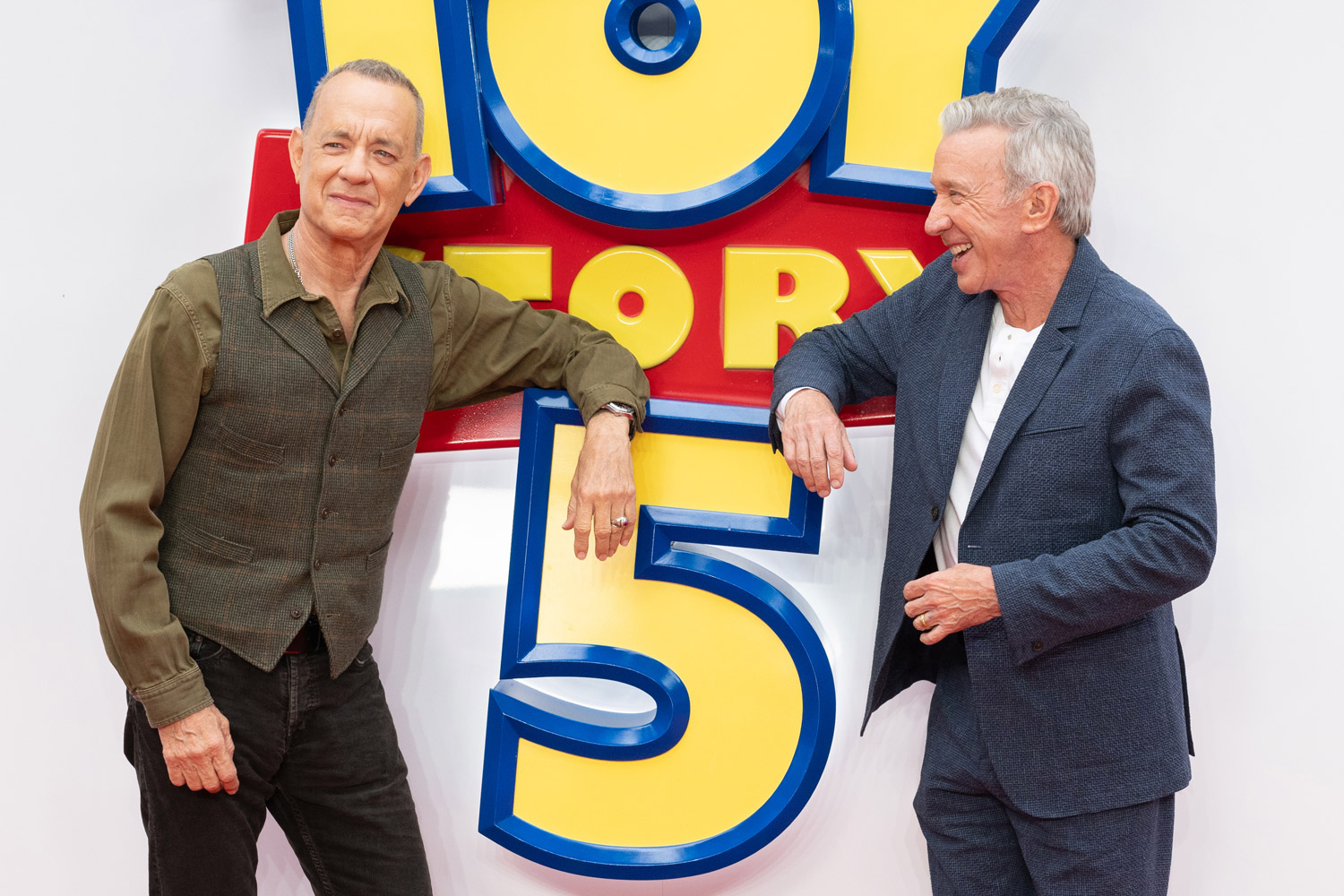Tom Hanks, Tim Allen, Joan Cusack and Greta Lee attend the Toy Story 5 UK launch event at Odeon Luxe Leicester Square on May 28, 2026 in London, England.
Select usage
