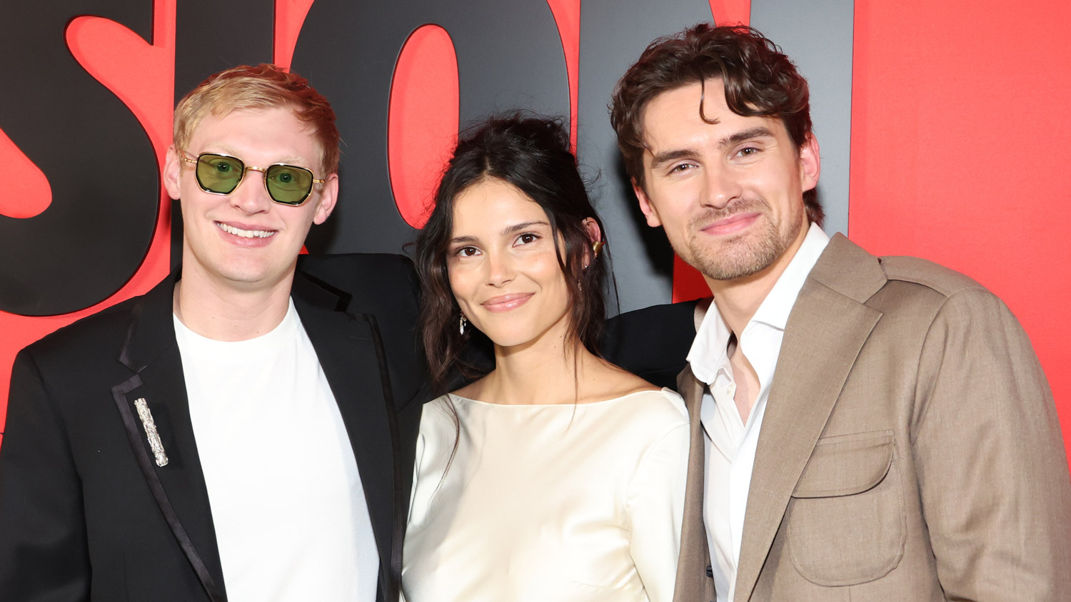 Curry Barker, Inde Navarrette and Michael Johnston at the premiere of Obsession 5-11-26